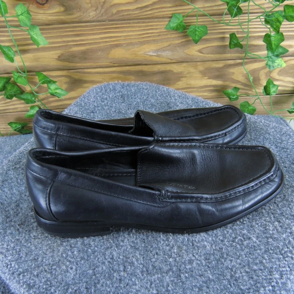 Calvin Klein Neil Leather Loafers Dress Shoes‎ Slip On Black Size 8M